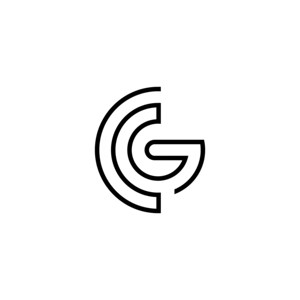 Plantilla inicial de diseño de logotipo gg — Vector de stock