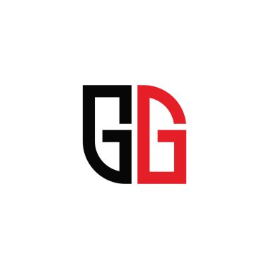 İlk harf gg logo tasarım şablonu