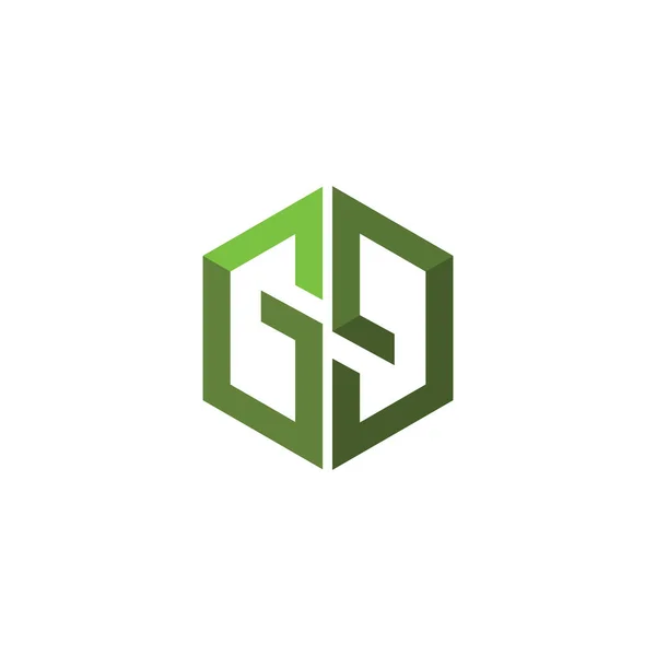 Templat desain logo gg huruf awal - Stok Vektor