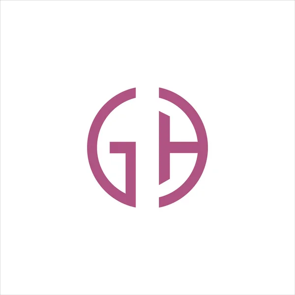Modello iniziale di disegno vettoriale del logo gh o hg — Vettoriale Stock