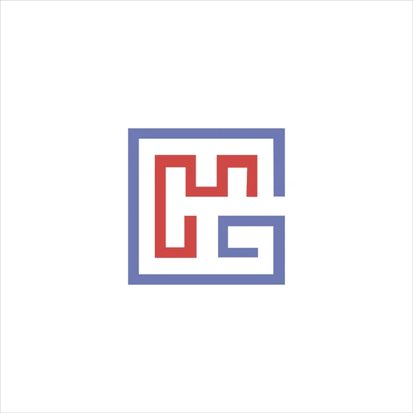 Templat desain vektor logo hg gh atau huruf awal - Stok Vektor