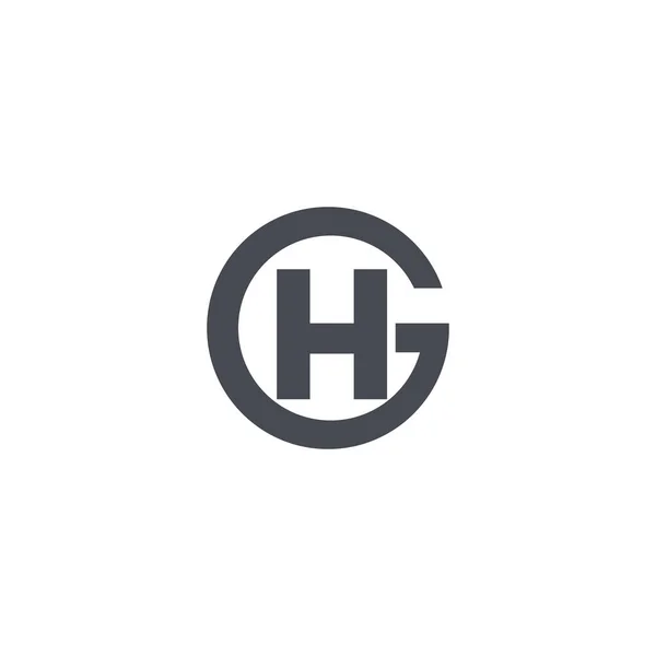 Ursprungliga bokstäver gh eller hg logotyp vektor design mall — Stock vektor