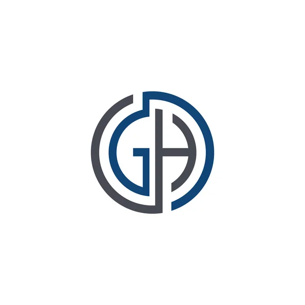 Initial letter gh or hg logo vector design template — 스톡 벡터