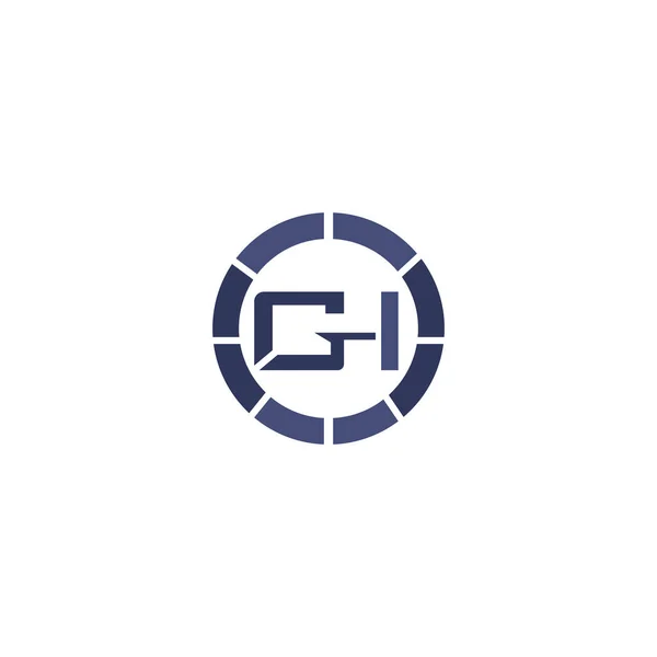 Ursprungliga bokstäver gh eller hg logotyp vektor design mall — Stock vektor