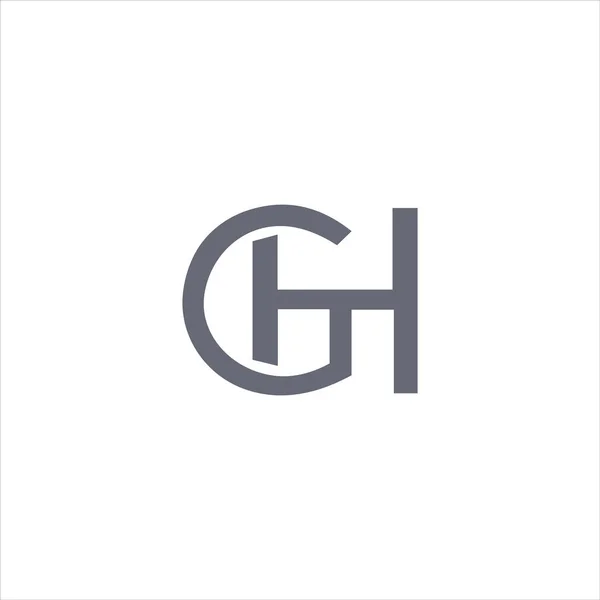Templat desain vektor logo hg gh atau huruf awal - Stok Vektor