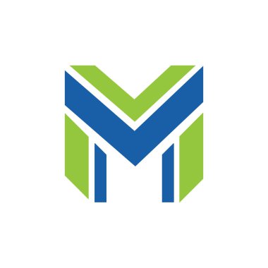 İlk harf m logo vektör tasarım şablonu