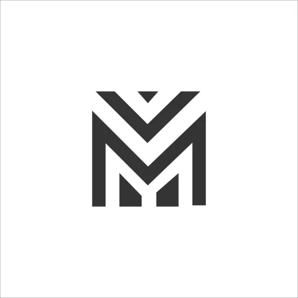 Modelo inicial de desenho do vetor do logotipo da letra m —  Vetores de Stock