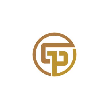 Başlangıç harfi gp veya pg logo tasarım şablonu