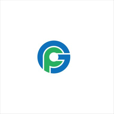 Başlangıç harfi gp veya pg logo tasarım şablonu