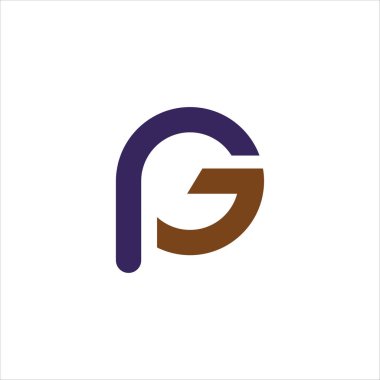 Başlangıç harfi gp veya pg logo tasarım şablonu
