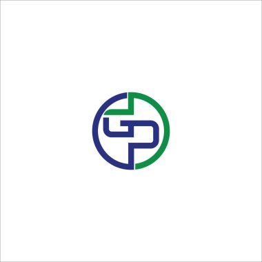 Başlangıç harfi gp veya pg logo tasarım şablonu