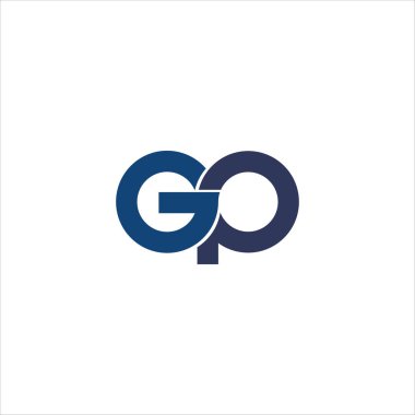 Başlangıç harfi gp veya pg logo tasarım şablonu