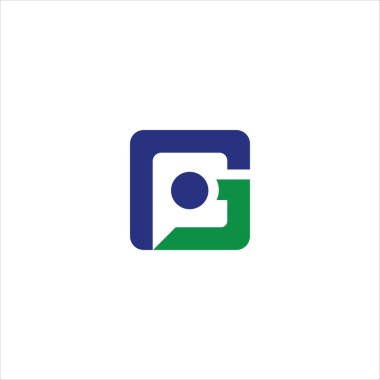 Başlangıç harfi gp veya pg logo tasarım şablonu