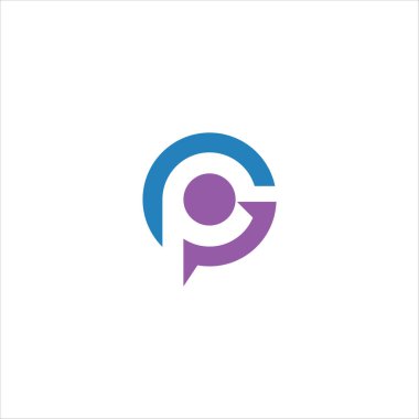 Başlangıç harfi gp veya pg logo tasarım şablonu