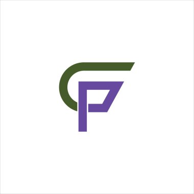 Başlangıç harfi gp veya pg logo tasarım şablonu