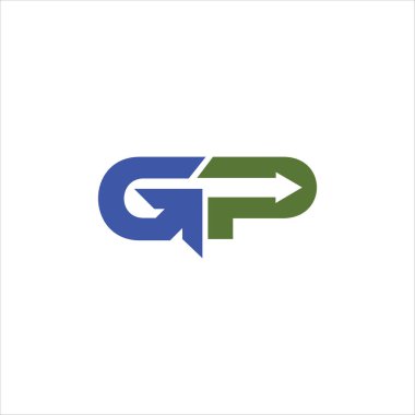 Başlangıç harfi gp veya pg logo tasarım şablonu
