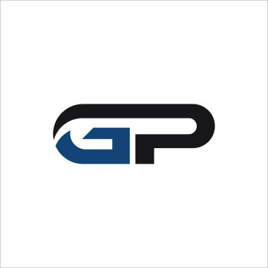 Başlangıç harfi gp veya pg logo tasarım şablonu