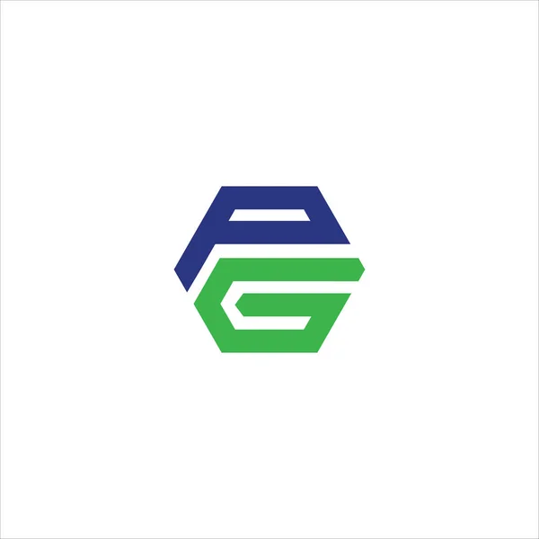 Templat desain logo gp atau pg huruf awal - Stok Vektor