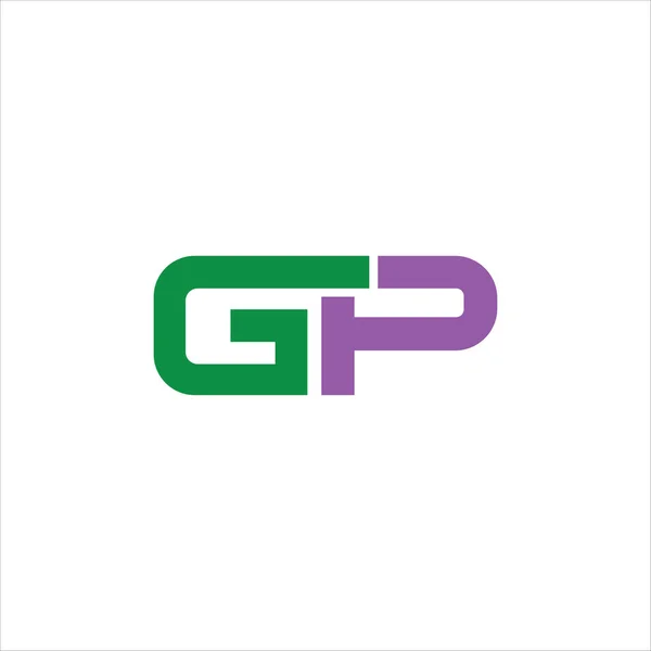 Modelo inicial de design de logotipo gp ou pg de letra — Vetor de Stock