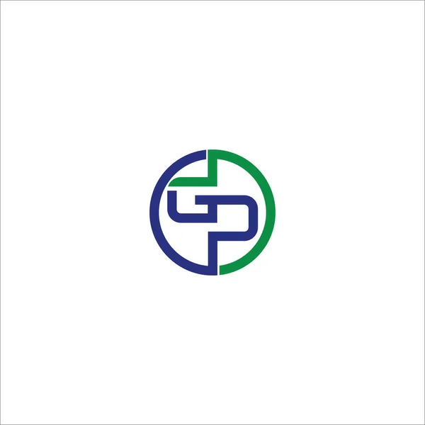 Plantilla inicial de diseño de logotipo gp o pg — Vector de stock