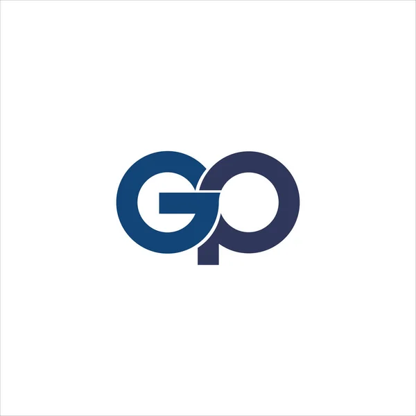 Modelo inicial de design de logotipo gp ou pg de letra — Vetor de Stock
