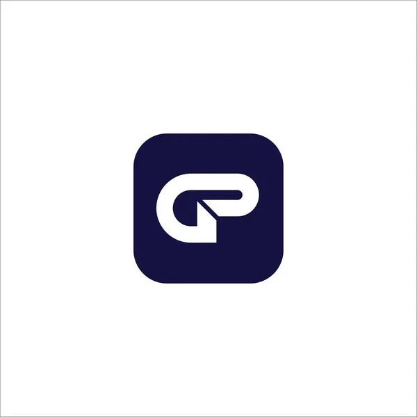 Initiële letter gp of pg logo ontwerp template — Stockvector