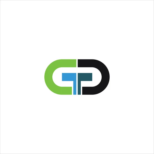 Modelo inicial de design de logotipo gp ou pg de letra —  Vetores de Stock