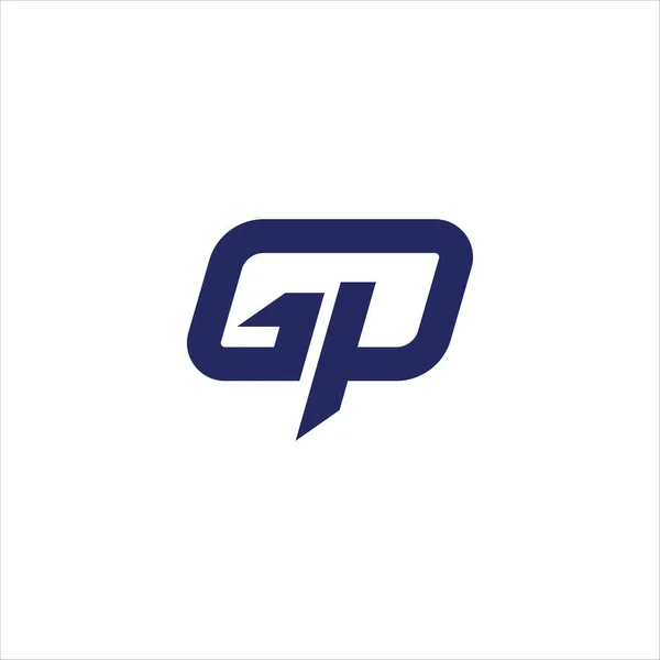 Plantilla inicial de diseño de logotipo gp o pg — Archivo Imágenes Vectoriales