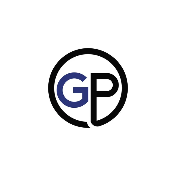 Начальный шаблон логотипа gp или pg — стоковый вектор
