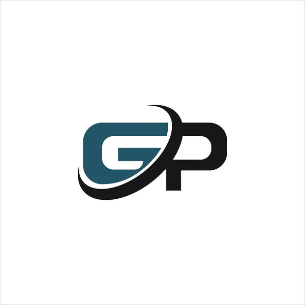 Początkowy wzór wzoru wzoru graficznego litery gp lub pg — Wektor stockowy