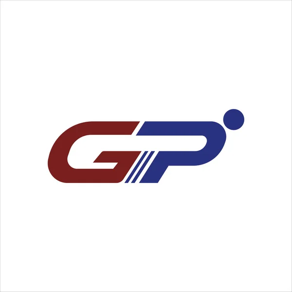 Modelo inicial de design de logotipo gp ou pg de letra — Vetor de Stock