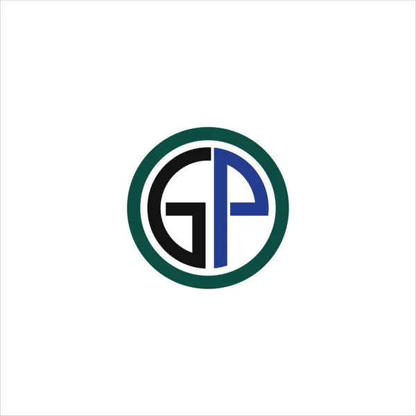 Modelo inicial de design de logotipo gp ou pg de letra — Vetor de Stock