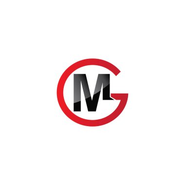 İlk harf gm veya mg logo vektör şablonu