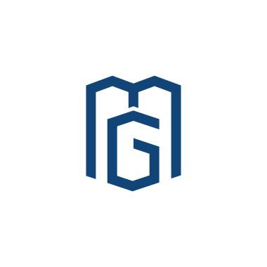Başlangıç harfi gm veya mg logo vektör şablonları