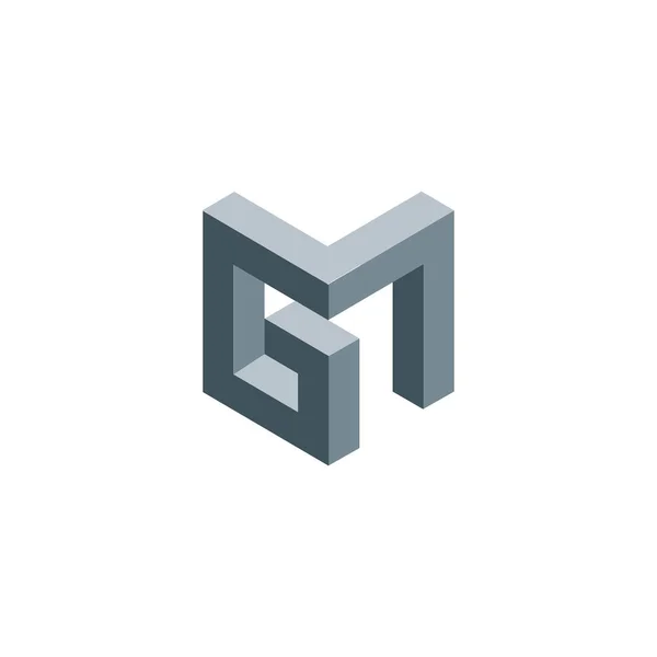 Başlangıç harfi gm veya mg logo vektör şablonları