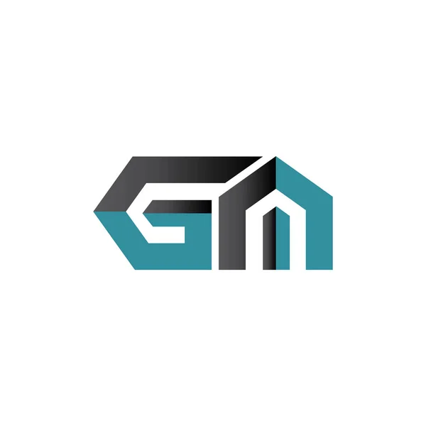 Modelli iniziali di lettere gm o mg logo vettoriale — Vettoriale Stock