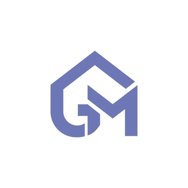 Počáteční písmeno gm nebo mg vektorová šablona loga — Stockový vektor