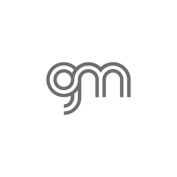 Plantilla vectorial inicial de la letra gm o mg — Vector de stock