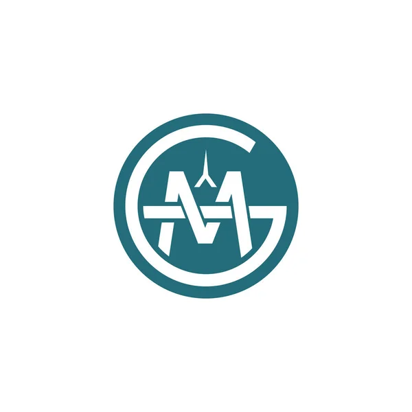 Anfangsbuchstabe gm oder mg Logo-Vektorvorlage — Stockvektor