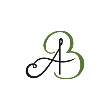 İlk harf ab veya ba logo tasarım şablonu