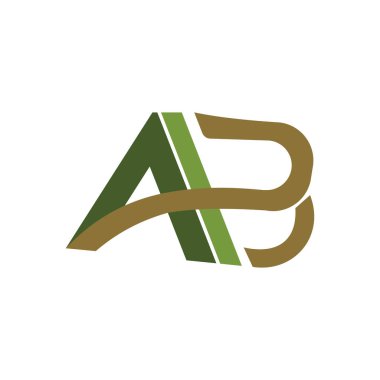 İlk harf ab veya ba logo tasarım şablonu