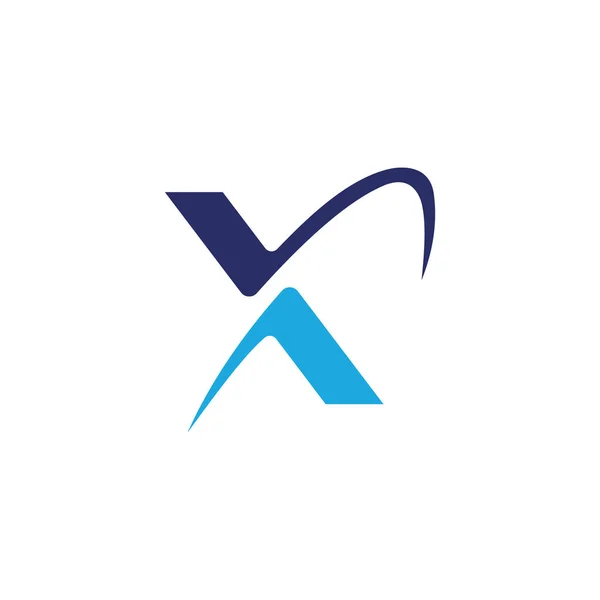 Modelo de projeto inicial de carta x logotipo —  Vetores de Stock