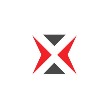İlk harf x logo tasarım şablonu