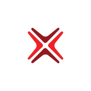 İlk harf x logo tasarım şablonu