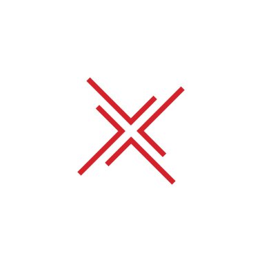 İlk harf x logo tasarım şablonu