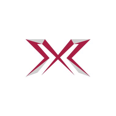 İlk harf x logo tasarım şablonu