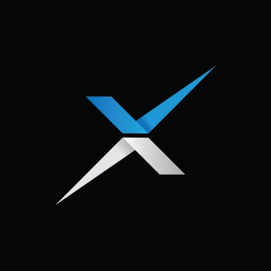 İlk harf x logo tasarım şablonu