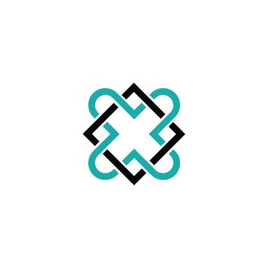 İlk harf x logo tasarım şablonu