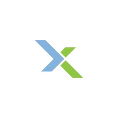 İlk harf x logo tasarım şablonu
