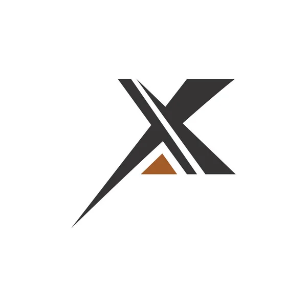 Modelo de projeto inicial de carta x logotipo — Vetor de Stock